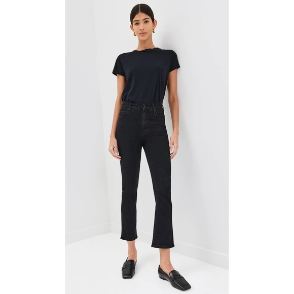 Mother The Insider Crop Jeans Not Guilty Black Wash Denim Mid High Rise 27